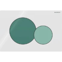 Plaque de déclenchement Geberit Sigma01 pour rinçage à 2 volumes - pour WC Bambini - Plaque  - blanc - Touche quantité totale  - vert forêt - Touche quantité partielle  - vert clair