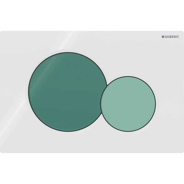 Plaque de déclenchement Geberit Sigma01 pour rinçage à 2 volumes - pour WC Bambini - Plaque  - blanc - Touche quantité totale  - vert forêt - Touche quantité partielle  - vert clair