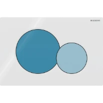 Plaque de déclenchement Geberit Sigma01 pour rinçage à 2 volumes - pour WC Bambini - Plaque  - blanc - Touche quantité totale  - bleu océan - Touche quantité partielle  - bleu clair