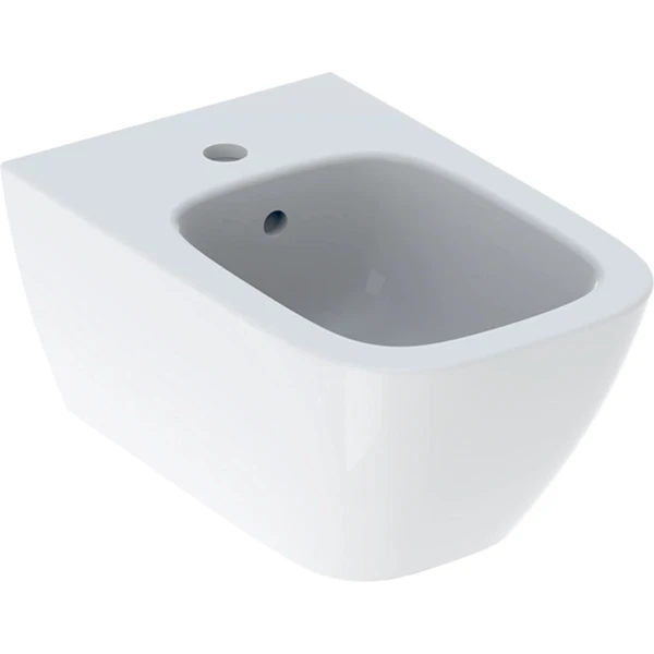 Bidet suspendu Geberit Smyle Square forme fermée - T 54cm - Trop-plein Visible - Blanc