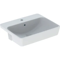 Geberit VariForm lavabo semi-encastré rectangulaire 550 x 450 mm - blanc - avec trou de robinet - avec trop-plein