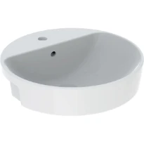 Geberit VariForm lavabo semi-encastré rond 500 mm - blanc - avec trou de robinet - avec trop-plein