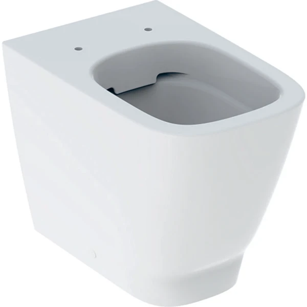 WC au sol à fond creux Geberit Smyle Square - à fleur de la paroi - forme fermée - Rimfree - T 54cm - Blanc
