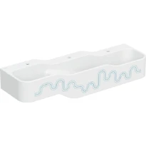 Geberit Bambini lavabo 1400 x 390 mm - Bleu océan - avec trou de robinet - sans trop-plein - jeu et paysage de lavage - pour 3 robinets de lavabo - lavabo plus profond à droite