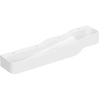 Geberit Bambini lavabo 1800 x 390 mm - blanc - avec trou de robinet - sans trop-plein - jeu et paysage de lavage - pour 4 robinets de lavabo - lavabo plus profond à gauche