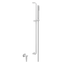 SET DE DOUCHE GESSI GOCCIA blanc sortie murale coudée barre de douche, flexible 150, douchette