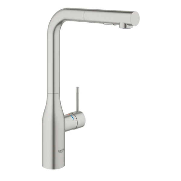 Grohe Essence mitigeur évier L-bec douchette dual - supersteel