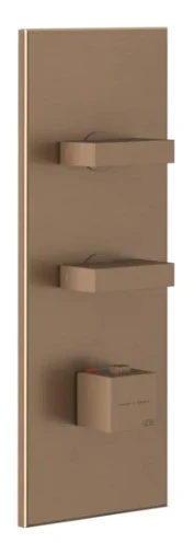 GESSI Rettangolo afwerkset voor inbouw met 2 uitgangen copper brushed pvd
