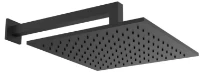 Gessi Emporio Shower douche de tête carrée pour montage mural noir mat 300x300mm - bras 338mm