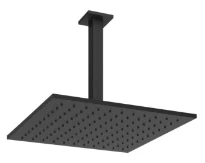Gessi Emporio Shower douche de tête carrée pour montage au plafond noir mat 300x300mm - bras 266mm