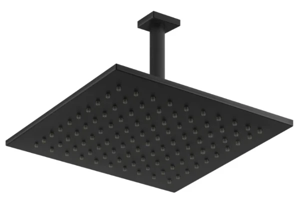 Gessi Emporio Shower douche de tête carrée pour montage au plafond 300x300mm - bras 271mm noir mat