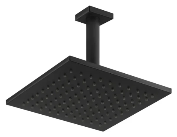 GESSI Emporio Shower Pomme de douche orientable anticalcaire avec bras au plafond. Noir XL