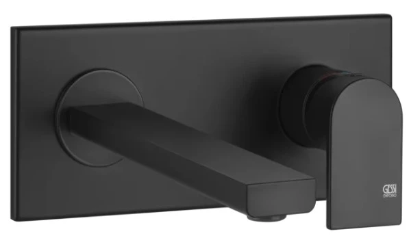 GESSI Manzoni kleurset 1-gr muurmengkraan met uitloop 147mm zwart mat
