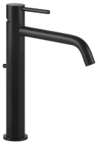 GESSI Via Tortona Mitigeur lavabo réhaussé, bec long. Avec vidage et flexibles de raccordement. Noir XL