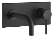 GESSI Via Tortona Parties apparentes pour mitigeur lavabo mural avec bec court sans vidage. Noir XL