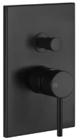 Gessi Via Tortona Parties apparentes mitigeur mural avec inverseur automatique bain-douche deux sorties Noir XL