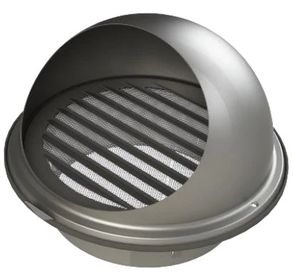 Egeda SUS inox bolrooster 180 mm - met muggengaas (alleen natuurlijke ventilatie)