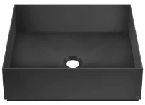 Gessi Total Look lavabo à poser carré 400 x 400 mm - noir - acier inoxydable - sans trou de robinet - sans trop-plein