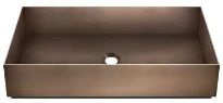 Gessi Total Look lavabo à poser 600 x 350 mm - Copper Brushed PVD - acier inoxydable - sans trou de robinet - sans trop-plein