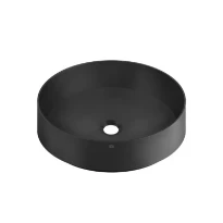 Gessi Total Look lavabo à poser rond 400 x 400 mm - noir - acier inoxydable - sans trou de robinet - sans trop-plein