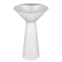 Gessi Total Look lavabo indépendant rond 546 x 546 x 900 mm - blanc mat -  Cristalplant - avec trou de robinet - sans trop-plein - vidage dans le mur - incl. bonde avec grille et siphon