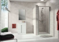 HUPPE SD Alpha 2 carré Por. pivot 88 H:1900 argent mat Verre clair