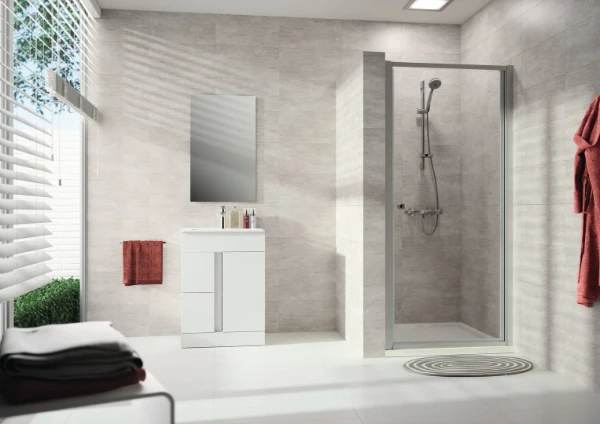 HUPPE SD Alpha 2 carré Por. pivot 75 H:1900 argent mat Verre clair