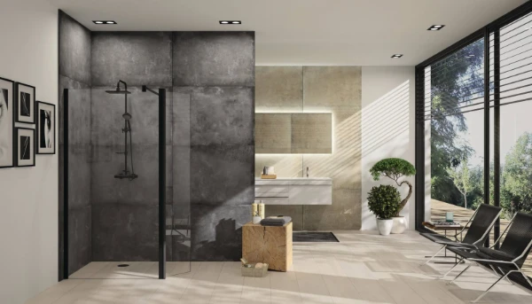 HUPPE SD Design P carré Por.batt Walk In 90 H:2000 Black Edition 322