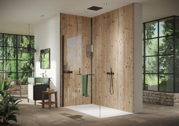 HUPPE SD Select+ carré SWa10 80 H:2000 Black Edition Verre clair