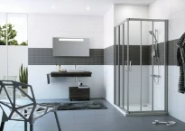HUPPE SD Classics 2 carré AD 3 90/90 H:2000 argent mat Verre clair