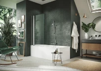 HUPPE SD Design P Pare-Baign. 2 sur com argent mat Verre clair