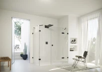 HUPPE SD SolvaPro RL carré Por.paroi ann/D sur com 7R1780 Black Edition Verre clair