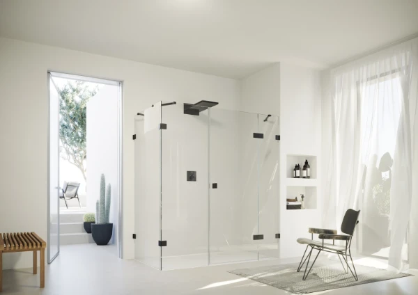 HUPPE SD SolvaPro RL carré Por.paroi ann/D sur com 7R1780 Black Edition Verre clair