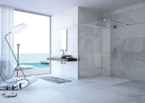 HUPPE SD Design P carré paroi seule 120 H:2000 Quer 8mm Arg Verre clair