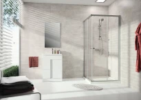 Huppe SD Alpha 2 carré AD 2 100/100 H:1900 argent mat Verre clair