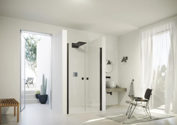 HUPPE SD SolvaPro TG carré Por.saloon 900 H:2000 123 Verre clair Anti-Plaque