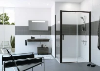 HUPPE SD Classics 2 EE carré Par.latéral 90 H:2000 Black Edition Verre clair
