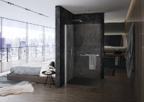 CLOISON DOUCHE HUPPE SELECT+ 120 - 200 ! cm gris argent mat verre de securite clair + tablet