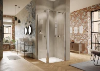 HUPPE SD Solva TG carré Por. saloon 90 H:2000 chromé brillant Verre clair