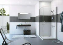 Huppe SD Classics 2 carré porte battante 90 H:2000 argent mat Verre clair