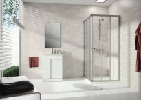 HUPPE SD Alpha 2 carré AD 3 80/80 H:1900 argent mat Verre clair