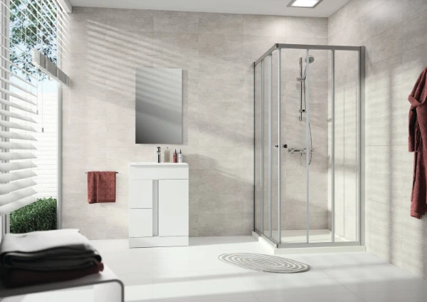 HUPPE SD Alpha 2 carré AD 3 90/90 H:1900 argent mat Verre clair