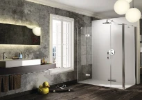 HUPPE SD Solva TG carré Porte battante avec  segment fixe et paroi annexe pour paroi