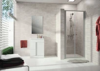 Huppe SD Alpha 2 carré Porte saloon 88 H:2000 argent mat Verre clair