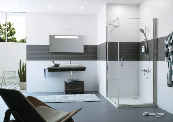 HUPPE SD Classics 2 carré Por.battan 90 H:2000 069 Verre clair Anti-Plaque