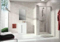 HUPPE SD Alpha 2 carré GT 2mfS 90 H:1900 argent mat Verre clair
