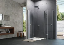 HUPPE SD Design P carré Porte pliante batta nte 80/G H:1900 arg Verre clair