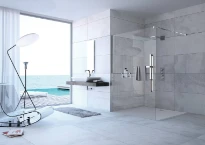 HUPPE SD Duplo TG carré Walk-In 100/G H:2000 chromé/chromé Verre clair