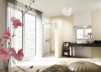 HUPPE SD Design E carré Por.saloon 80 H:1900 argent mat Verre clair