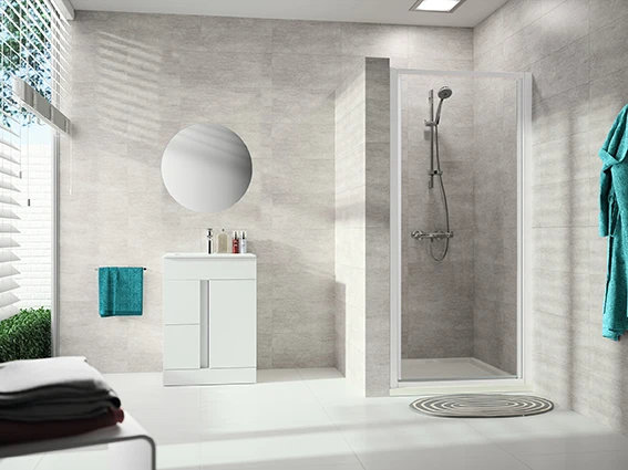 HUPPE SD Alpha 2 sans cadre carré Por. pivo t 70 H:1900 argent mat Verre clair